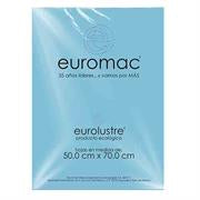 Papel Lustre Euromac 50x70" Azul Pastel 24 Hojas